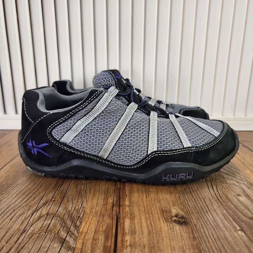 Kuru Chicane Trail Hiking Shoes Womens Sz 7.5 Black Gray Sport Running Sneakers